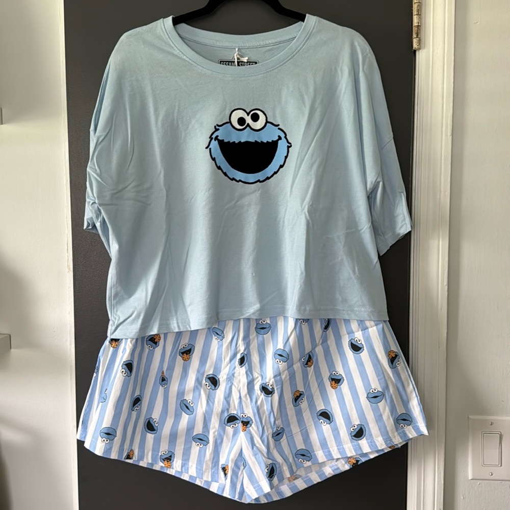 Cookie Monster Women’s pajamas size medium (8/10) NWT